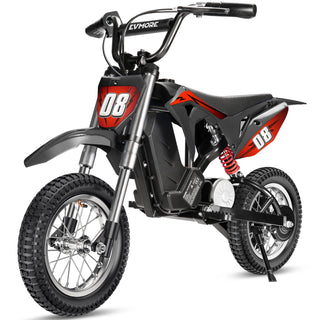 36V 300W Electric Dirt Bike for Kids Ages 5-10,Fast Speed Electric Motorcycle Up to 16 MPH & 10 Miles Long-Range,Twist Grip Throttle,3-Speed Modes,Dual Suspension & Brakes for Kids Ride on Toys Red