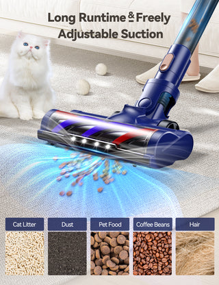 Qikcln VC06 150W 23Kpa Cordless Vacuum Cleaner with 3 Modes & 45-Min Runtime