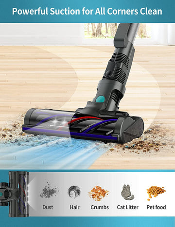 Voweek Cordless Vacuum Cleaner, Lightweight Stick Vacuum Cleaner with  Powerful Suction, Detachable Battery, LED Brush, 1.3L Dust Cup, 4 in 1  Handheld